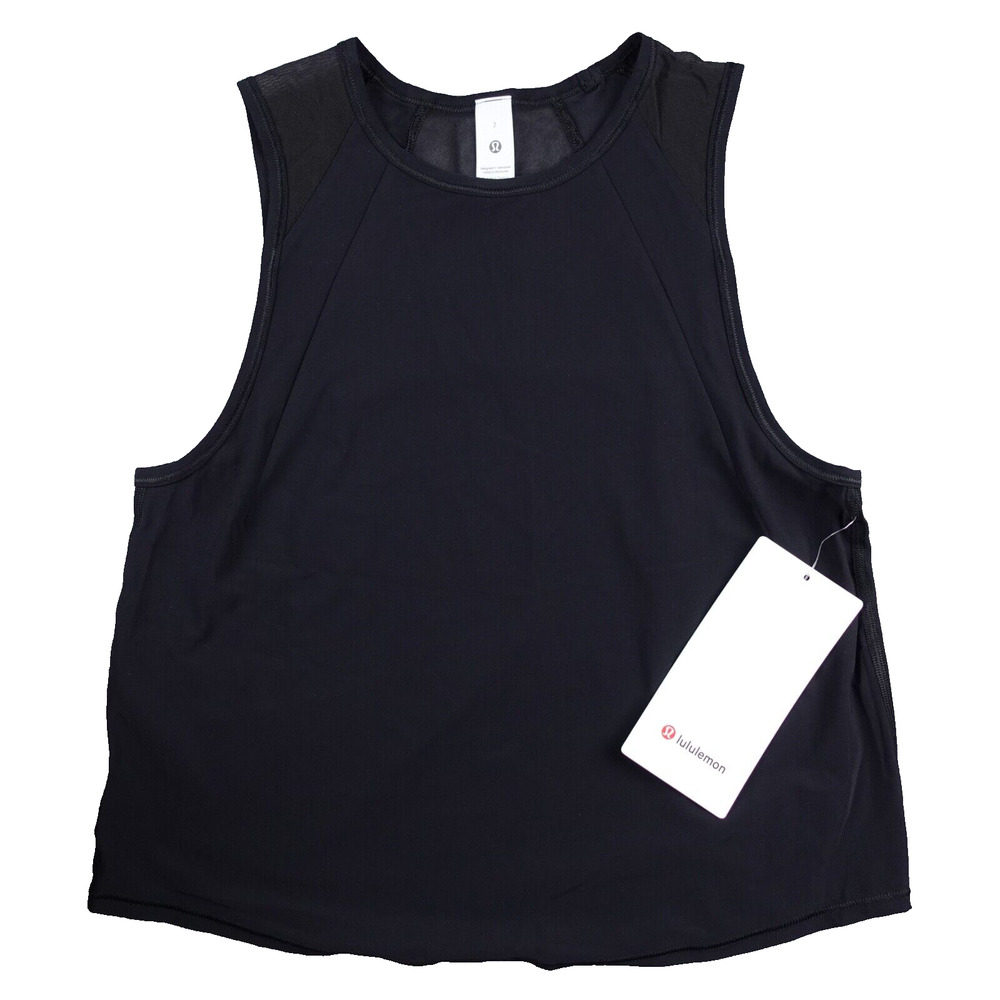 New Lululemon Size 2 Sculpt Cropped Tank Lightweight BLK Black $58